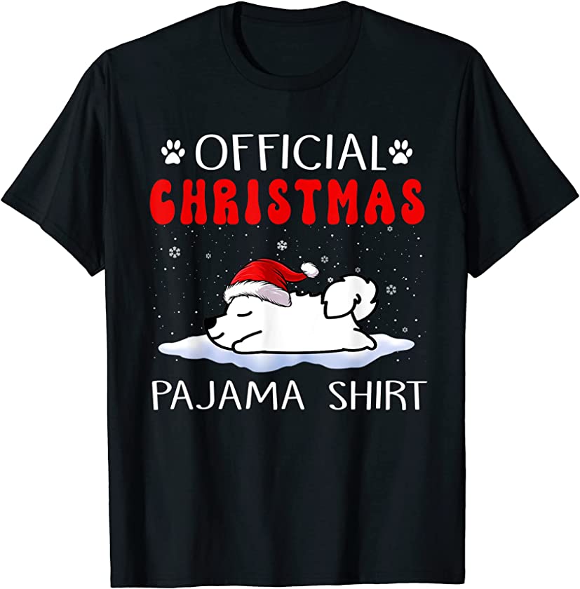 Samoyed Dog Official Christmas Pajama Puppy Funny Xmas T-Shirt