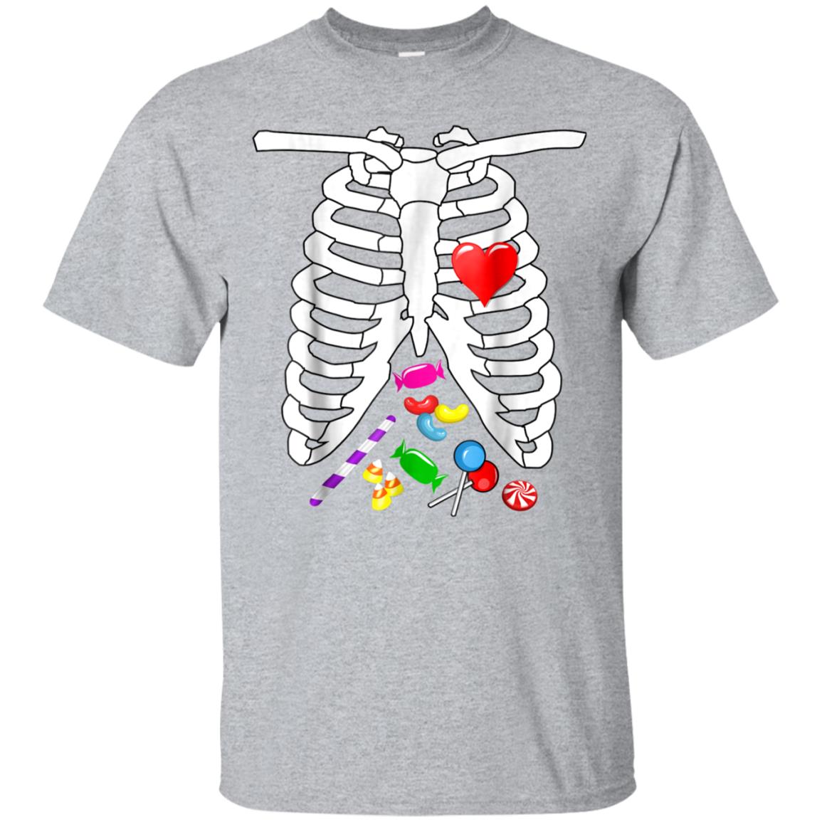 Xray Skeleton Ribs Rib Cage Halloween Candy Costume Shirt