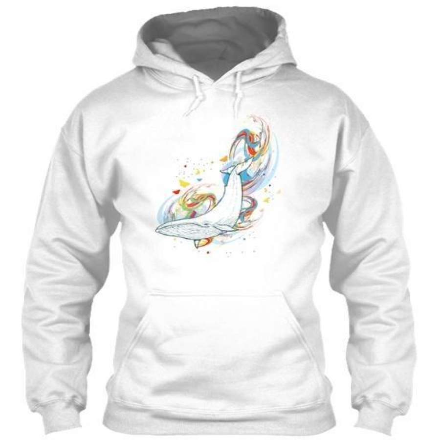 Whale Full Color Gildan Hoodie Sweatshirt