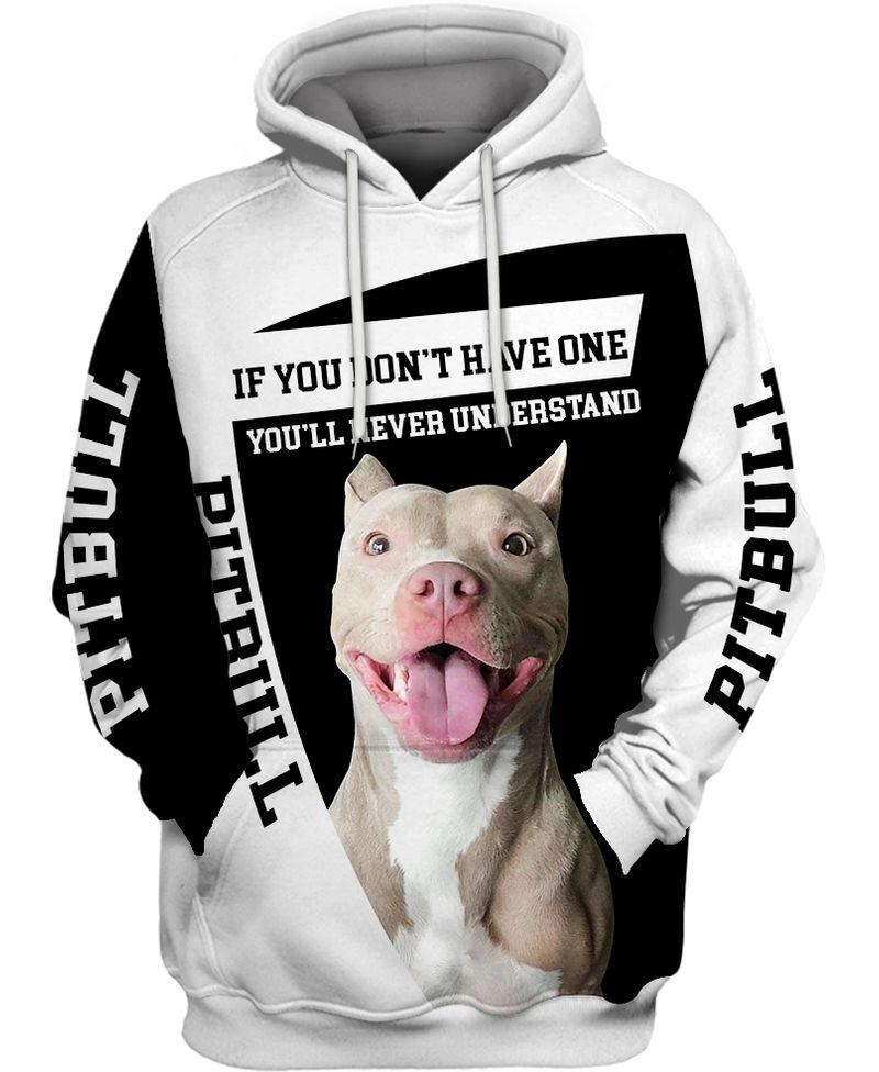 Dog Lover Apparel 3D Print Pitbull  Adult Unisex
