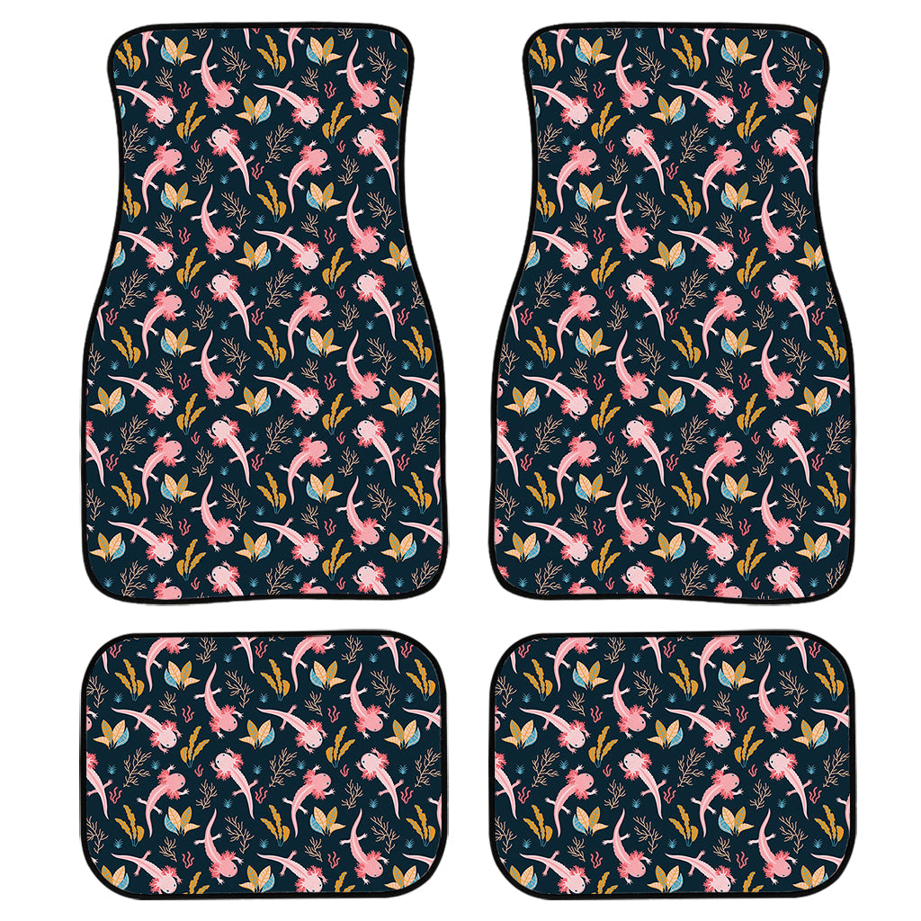 Pink Axolotl Pattern Print Front And Back Car Floor Mats, Front Car Mat