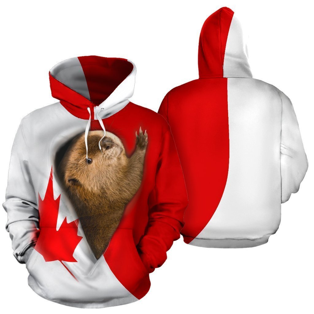 3D All Over Printed Canada National Animals Hoodie Pl126