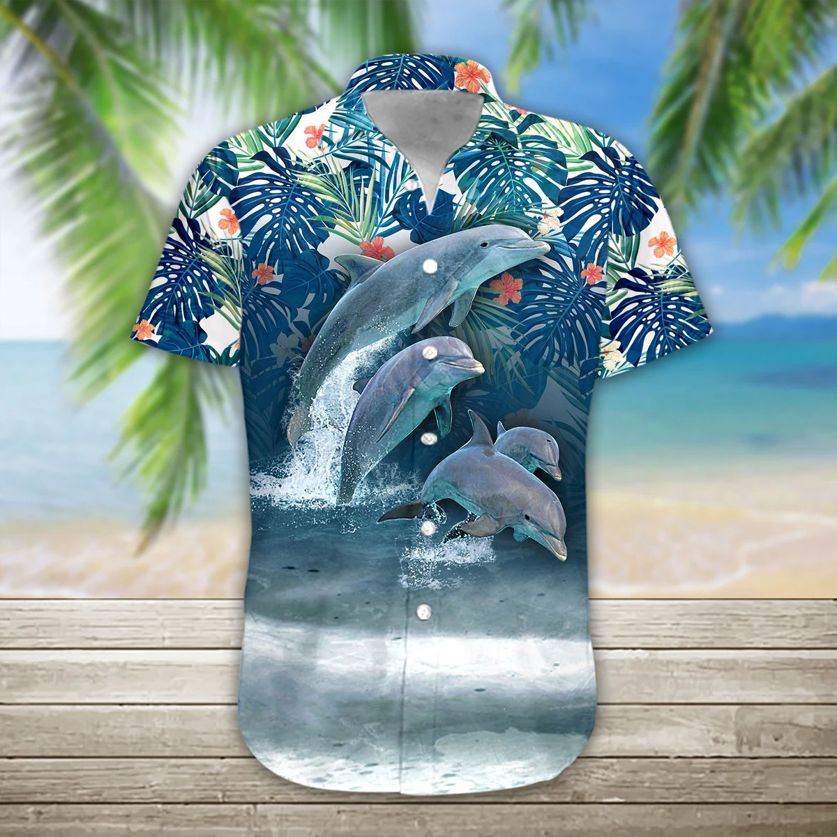 Dolphin Aloha Hawaiian Shirts For Men & For Women |   Hw5913