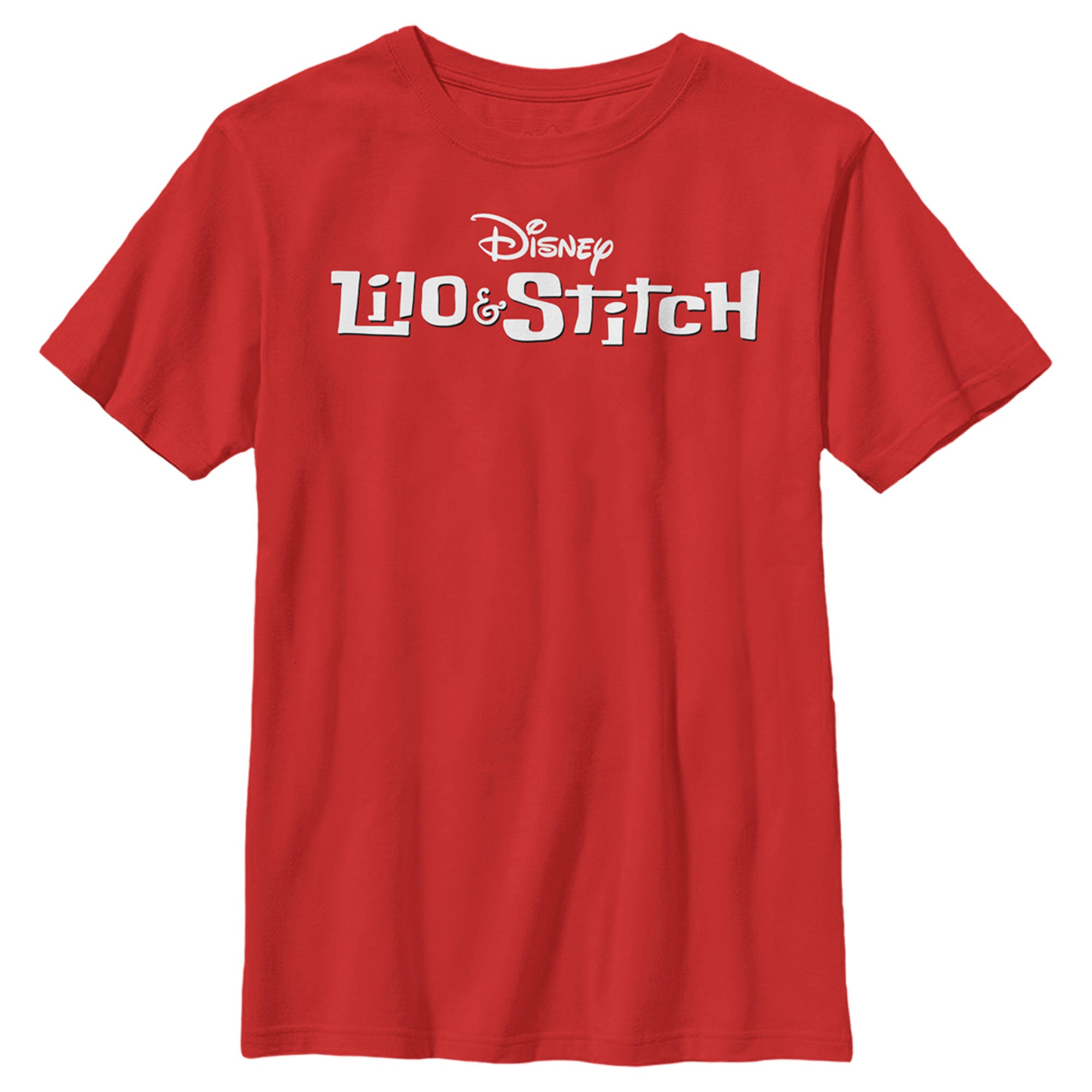 Boy’S Lilo & Stitch White Movie Title Logo T-Shirt