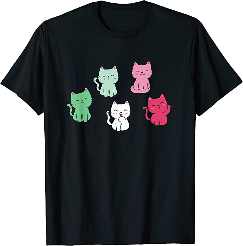 Abrosexual Pride Kawaii Cat Abro Kittens LGBT LGBTQ T-Shirt