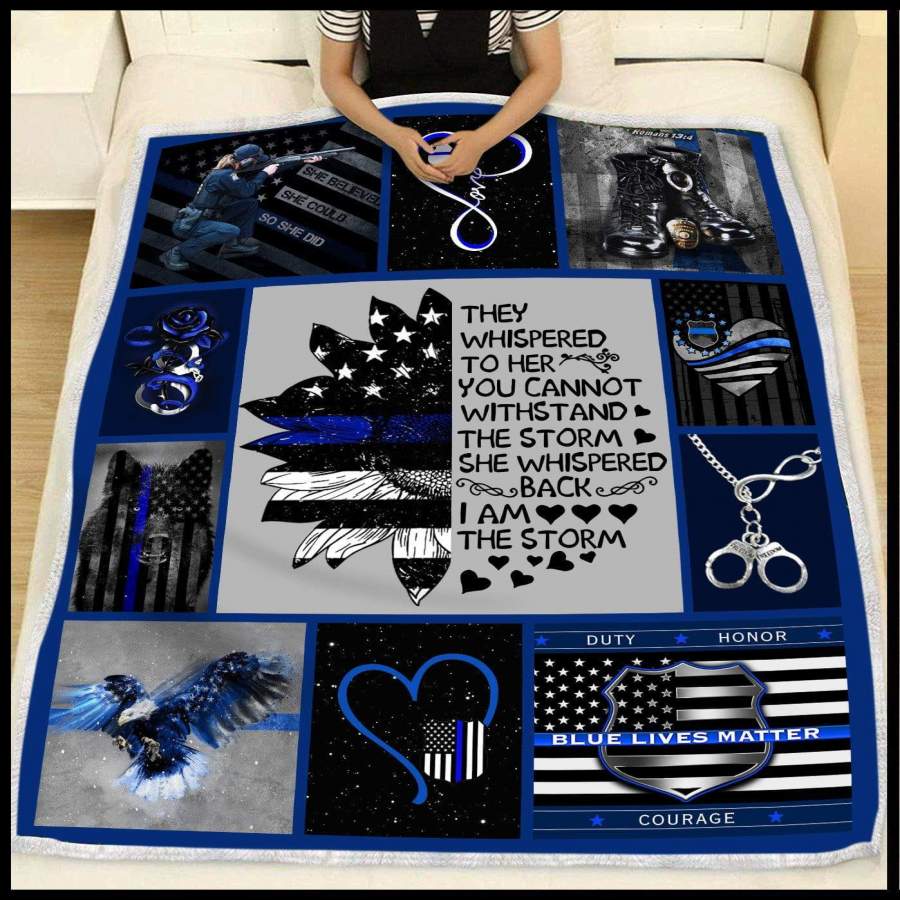 Police Blanket Gift For    Woman I Am The Storm