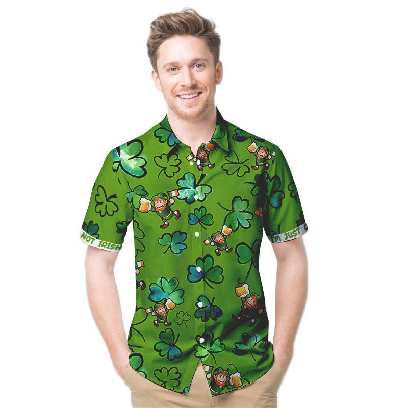 Kiss Me Not Irish Men Hawaii Shirt With Leprechaun For Day Ha42340