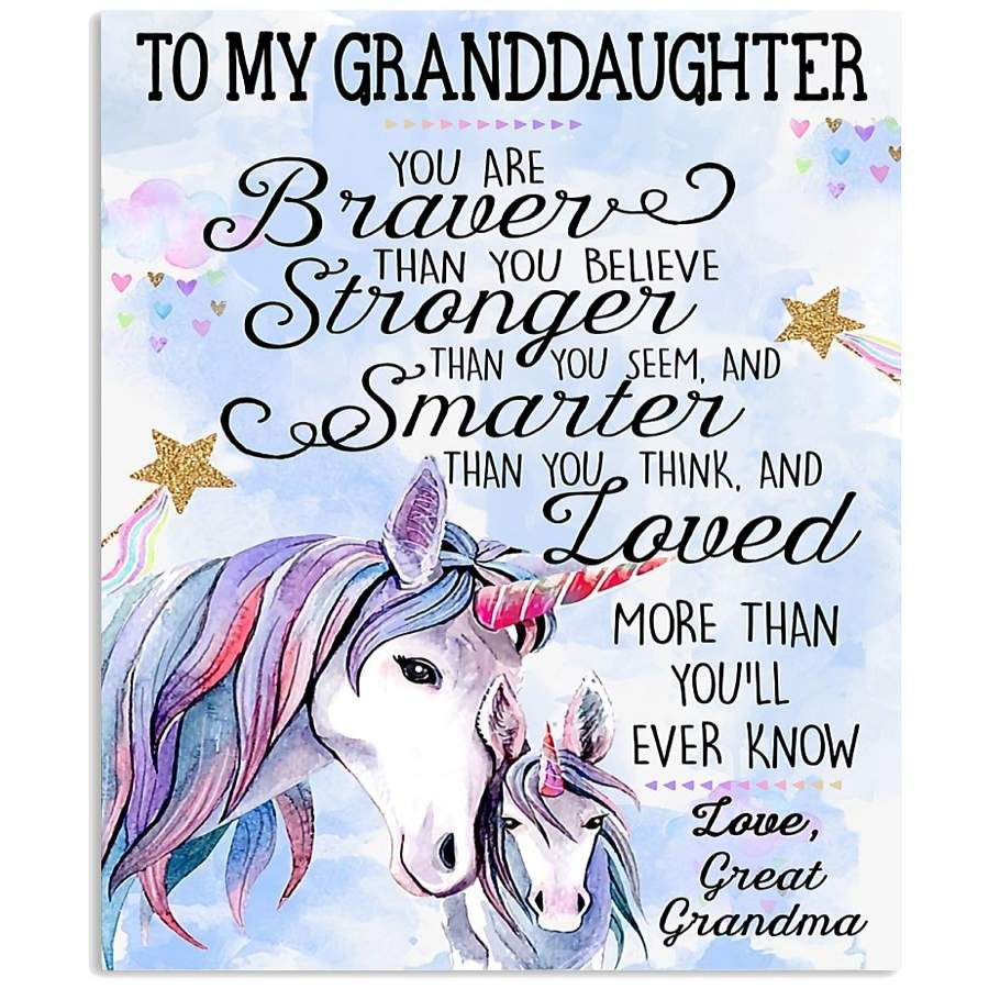 You Are Braver Than You Believe Quote Gift For Grandaughter From Great ...