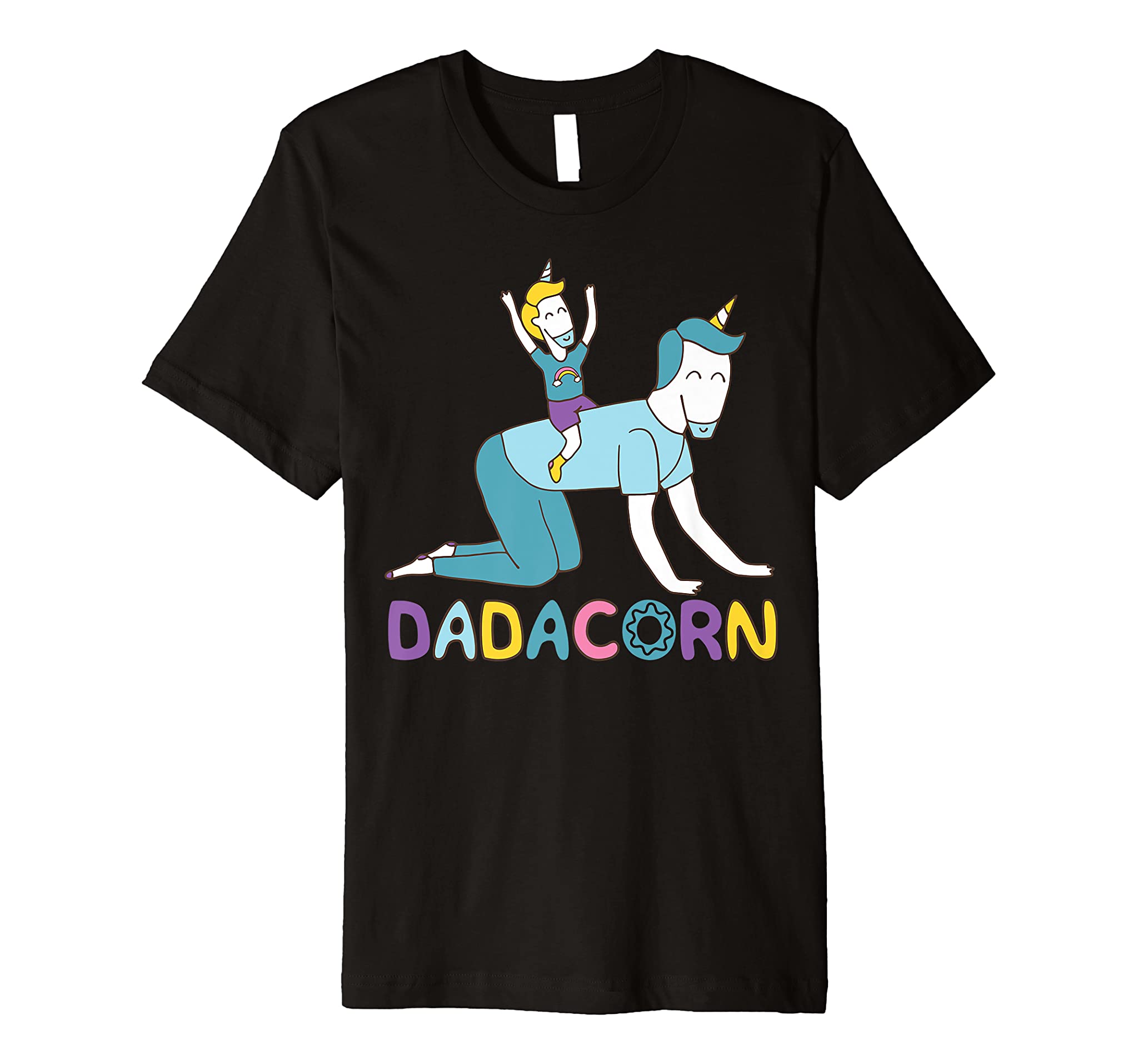 Dadacorn Unicorn Dad and Baby Father Day Papa To Him Gift Premium T-Shirt