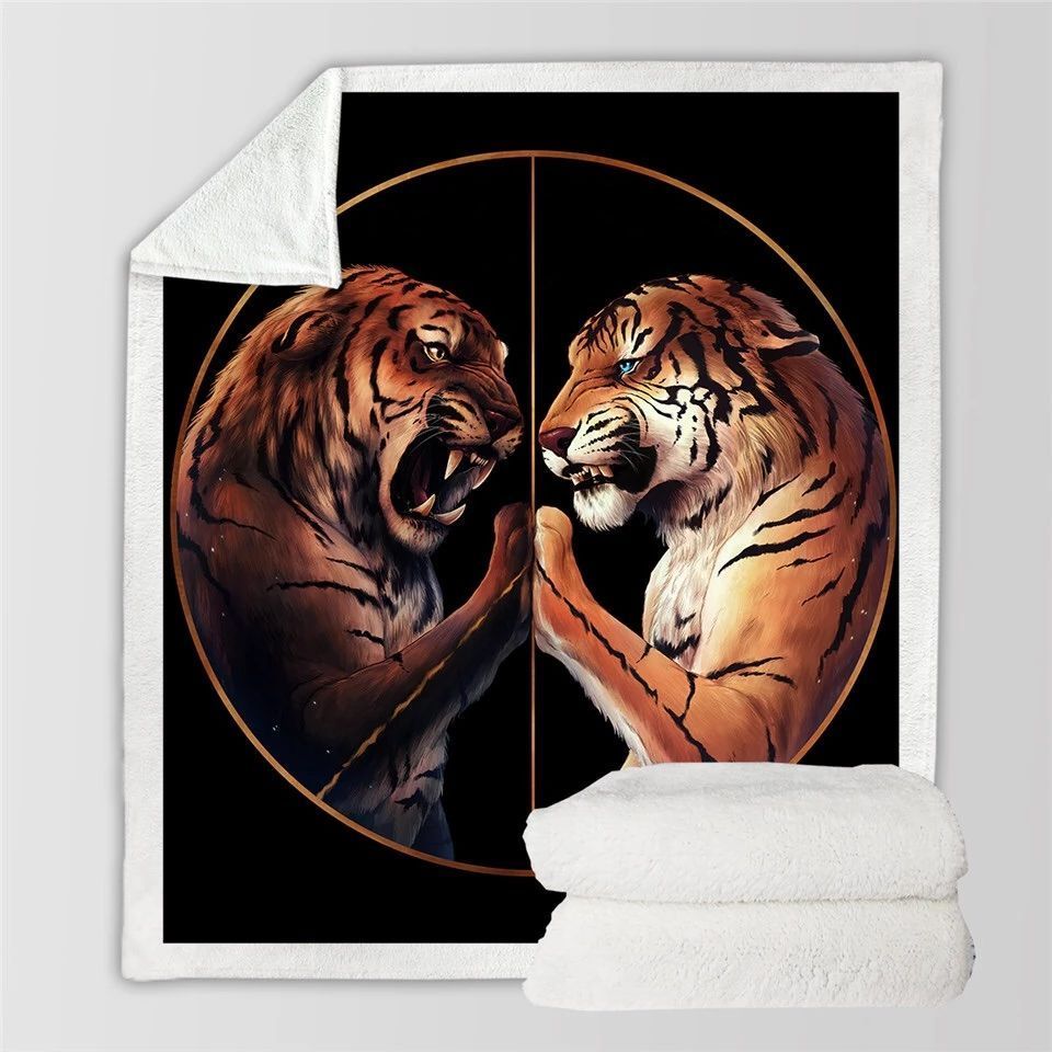 Tiger Peace Clh2511475F Sherpa Fleece Blanket