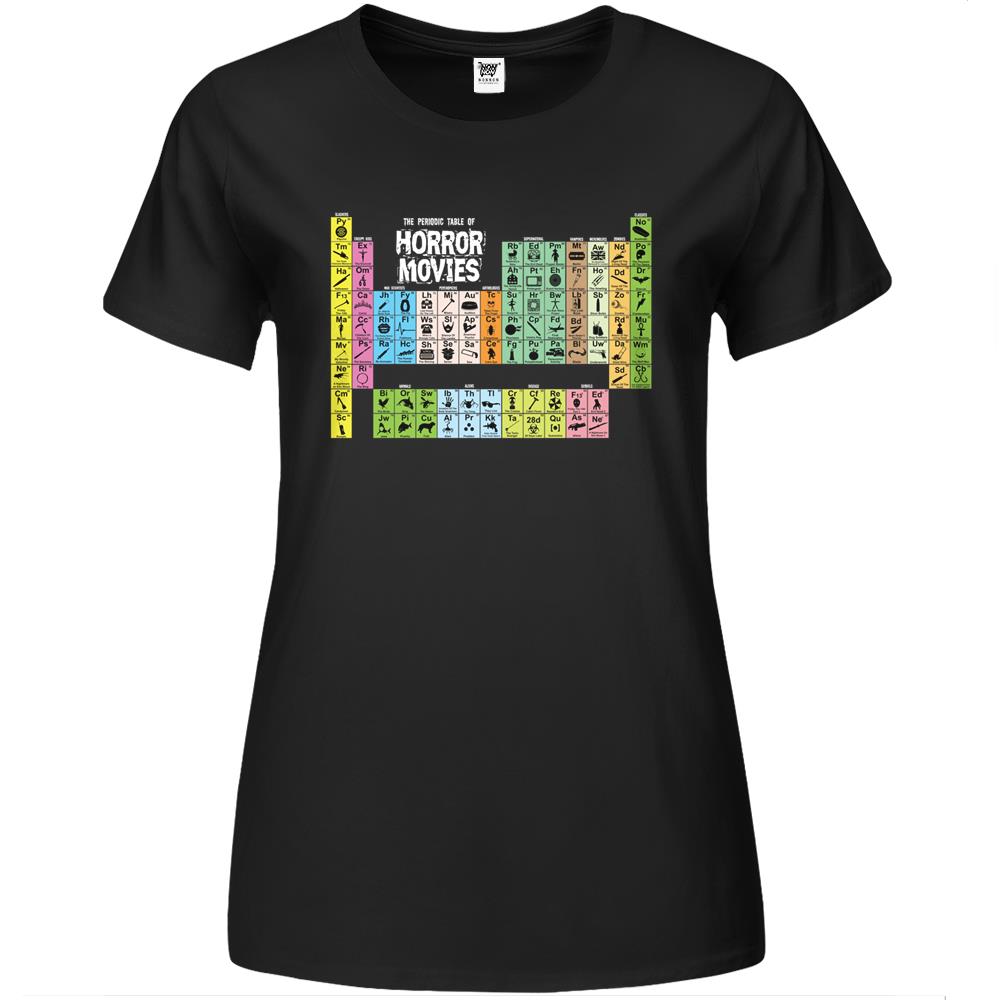 Periodic Table Of Horror Movies Premium Womens T Shirts