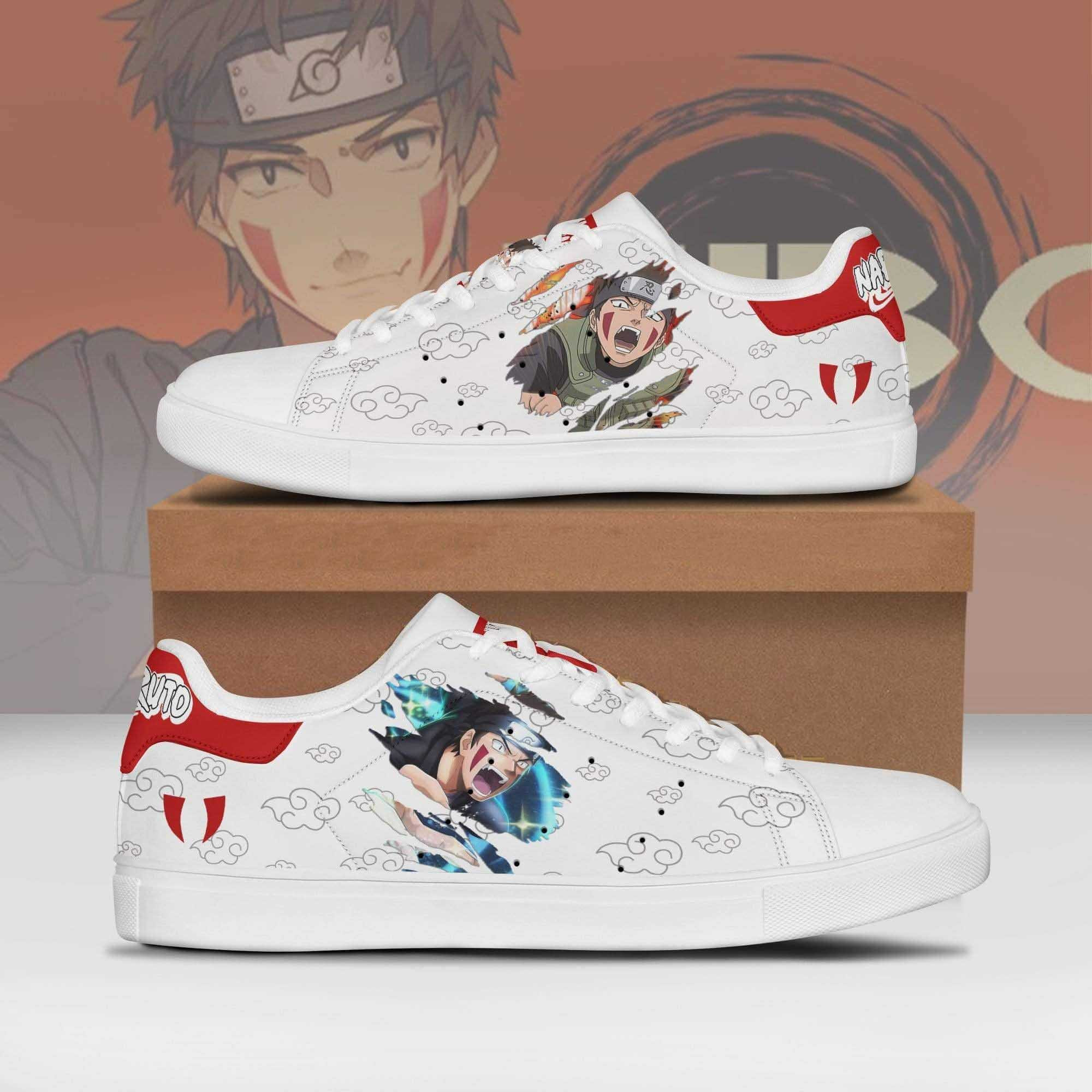 Kiba Inuzuka Naruto Anime Christmas Gift For Fan Low Top Leather Skate Shoes Sneakers For Man And Women