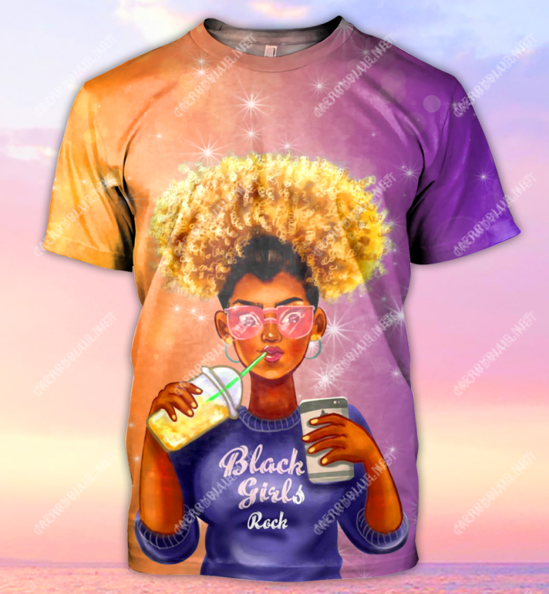 Black Girl Art – Afro Black Girls Rock T-Shirt