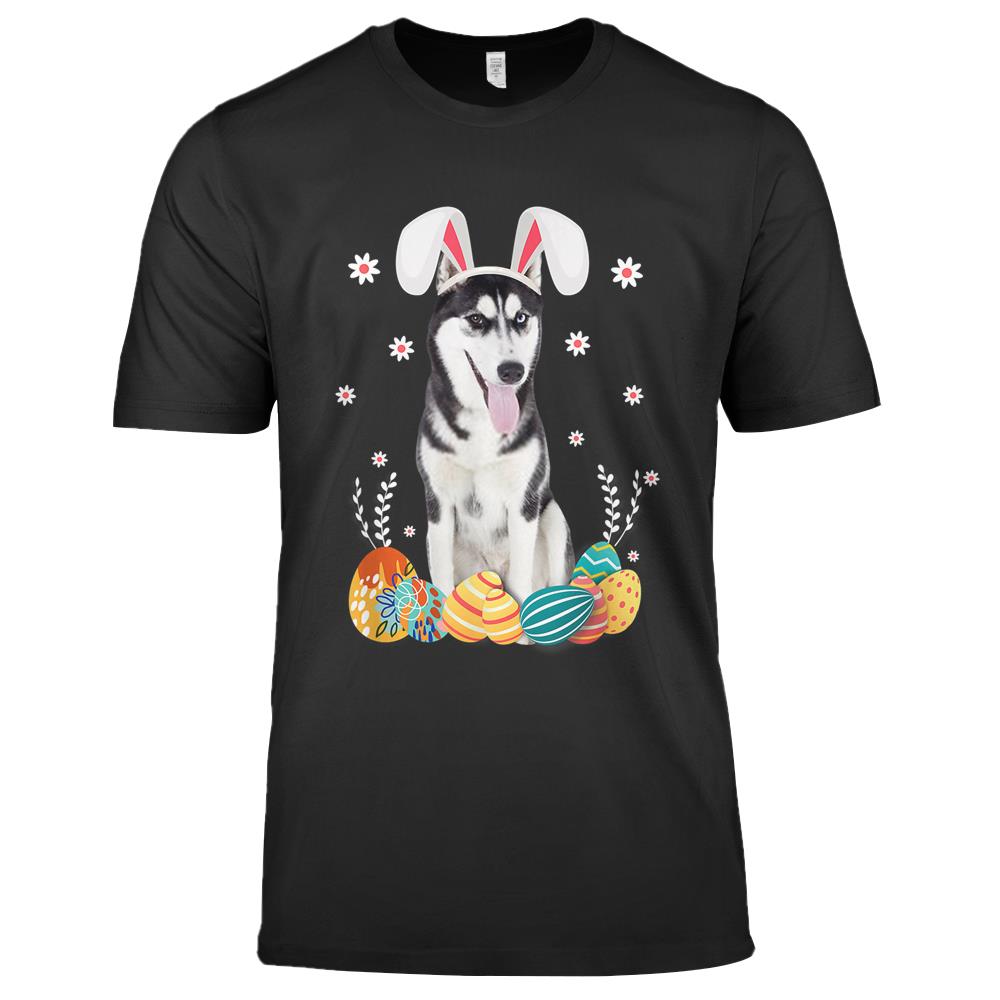 Bunny Siberian Husky Dog Happy Easter Day Lover Egg Hunt Premium T Shirts