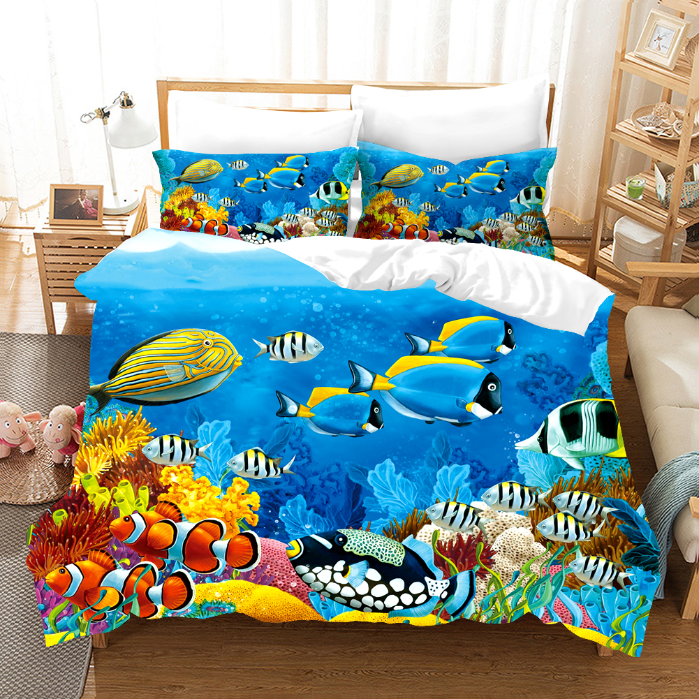 3D Dolphin Printed Duvet Cover And Pillow Case Aniaml Comforter Bedding Sets Eu/Us/Au/Uk Size Ping