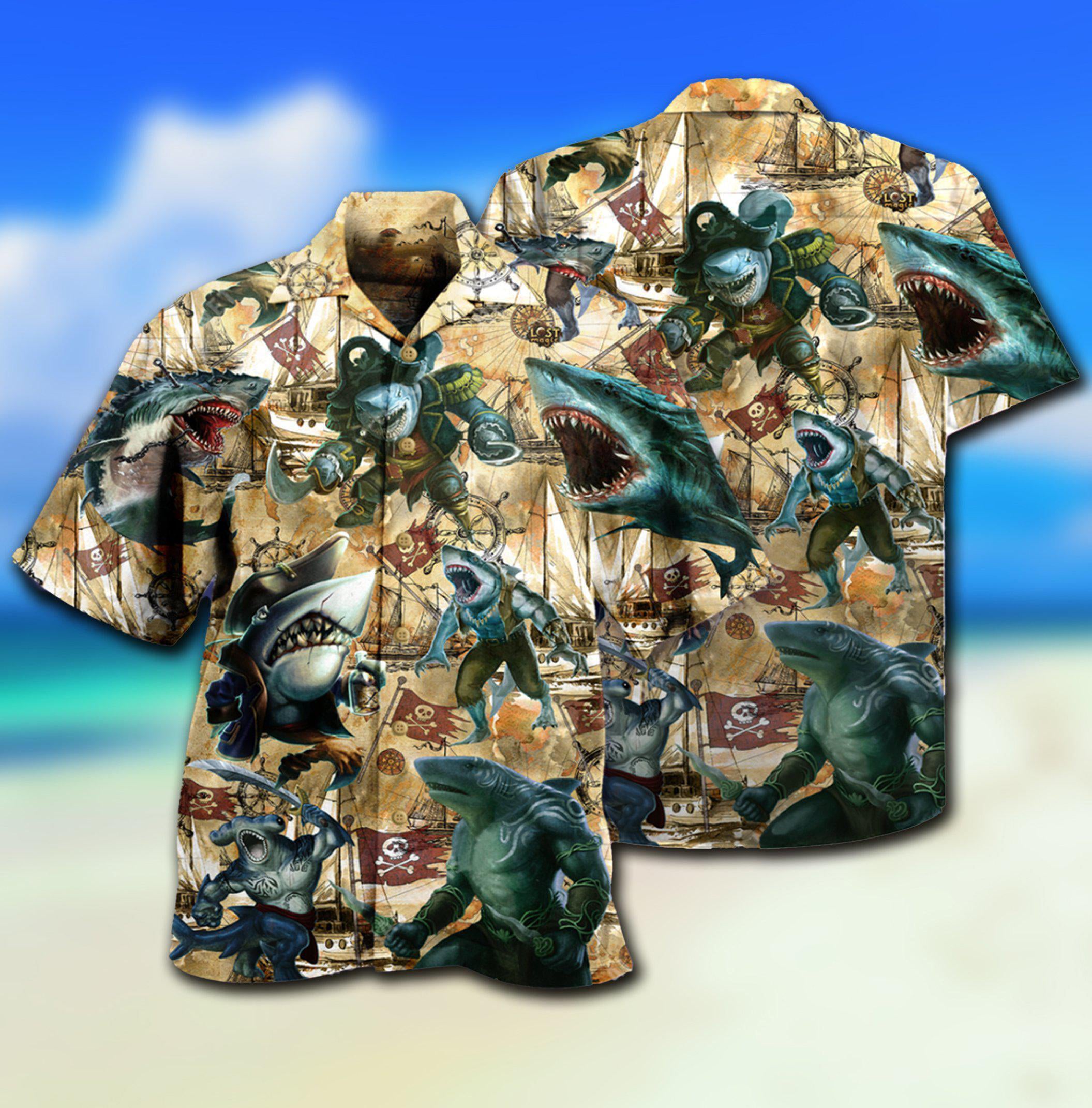 Shark Be Jawsome Be A Shark Hawaiian Shirt