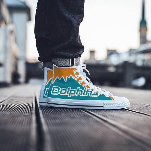 Miami Dolphins Mens High Top Sneakers High Top