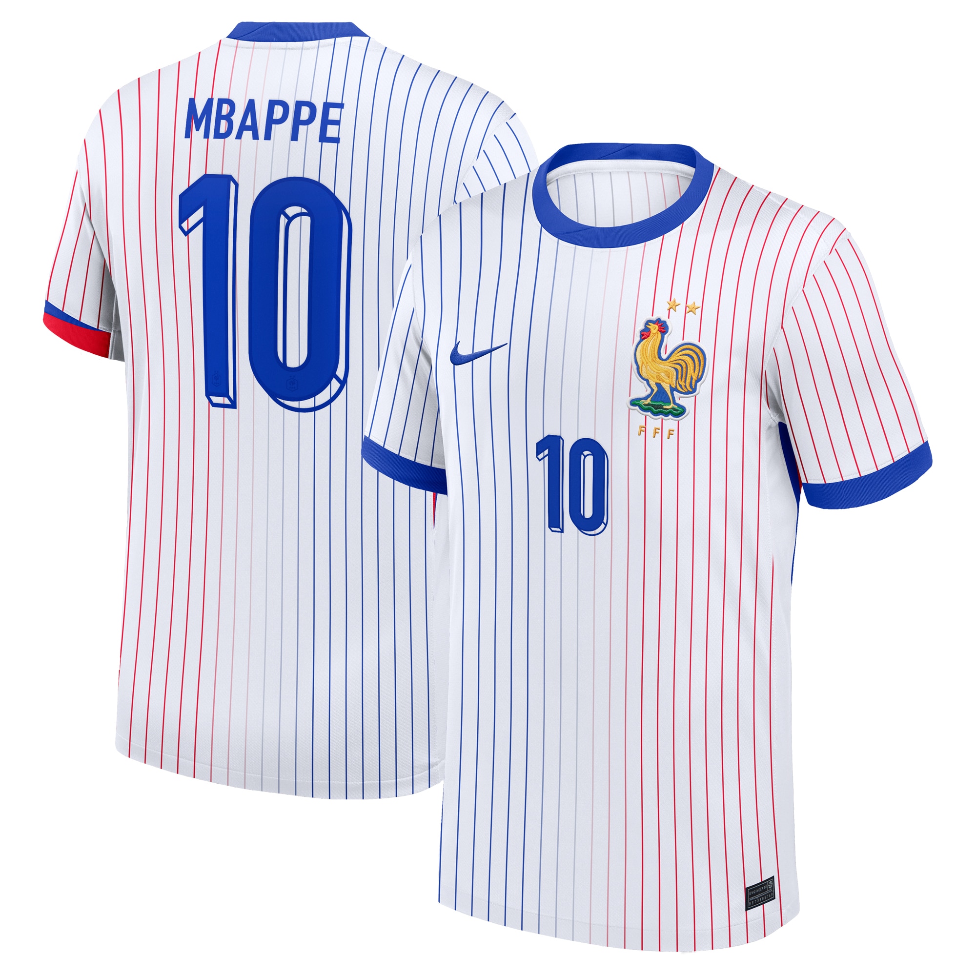 Kylian Mbappe France National Team 2024 Away Replica Jersey – White