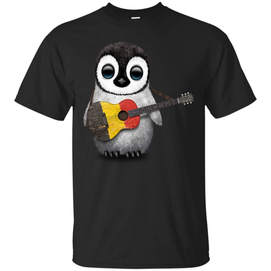 BELGIUM – Baby Penguin Playing Belgian Flag Guitar T Shirt & Hoodie