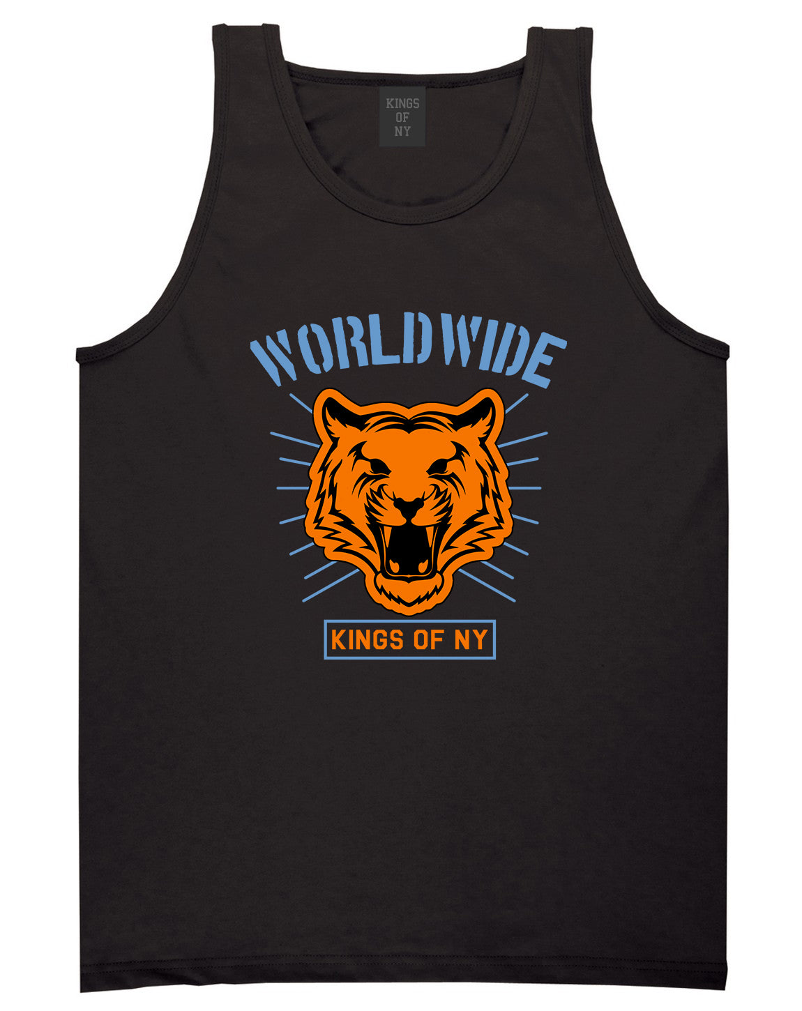 Worldwide Tiger Face Mens Tank Top Shirt