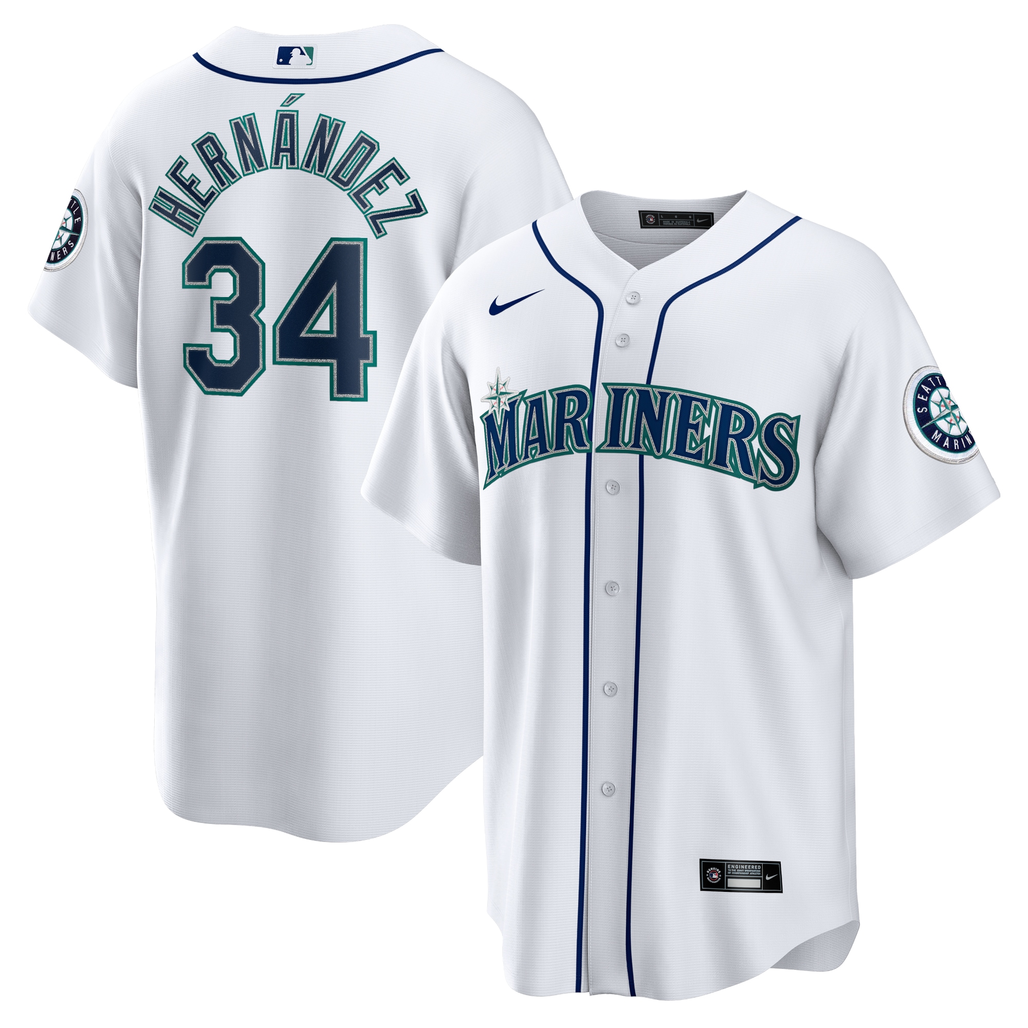 Men’s Seattle Mariners Felix Hernandez White 2023 Hall of Fame Home Player Jersey