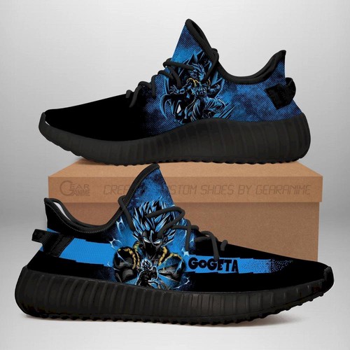 Best Gogeta Blue Yeezy Shoes Silhouette Dragon Ball Z Anime Shoes Fan