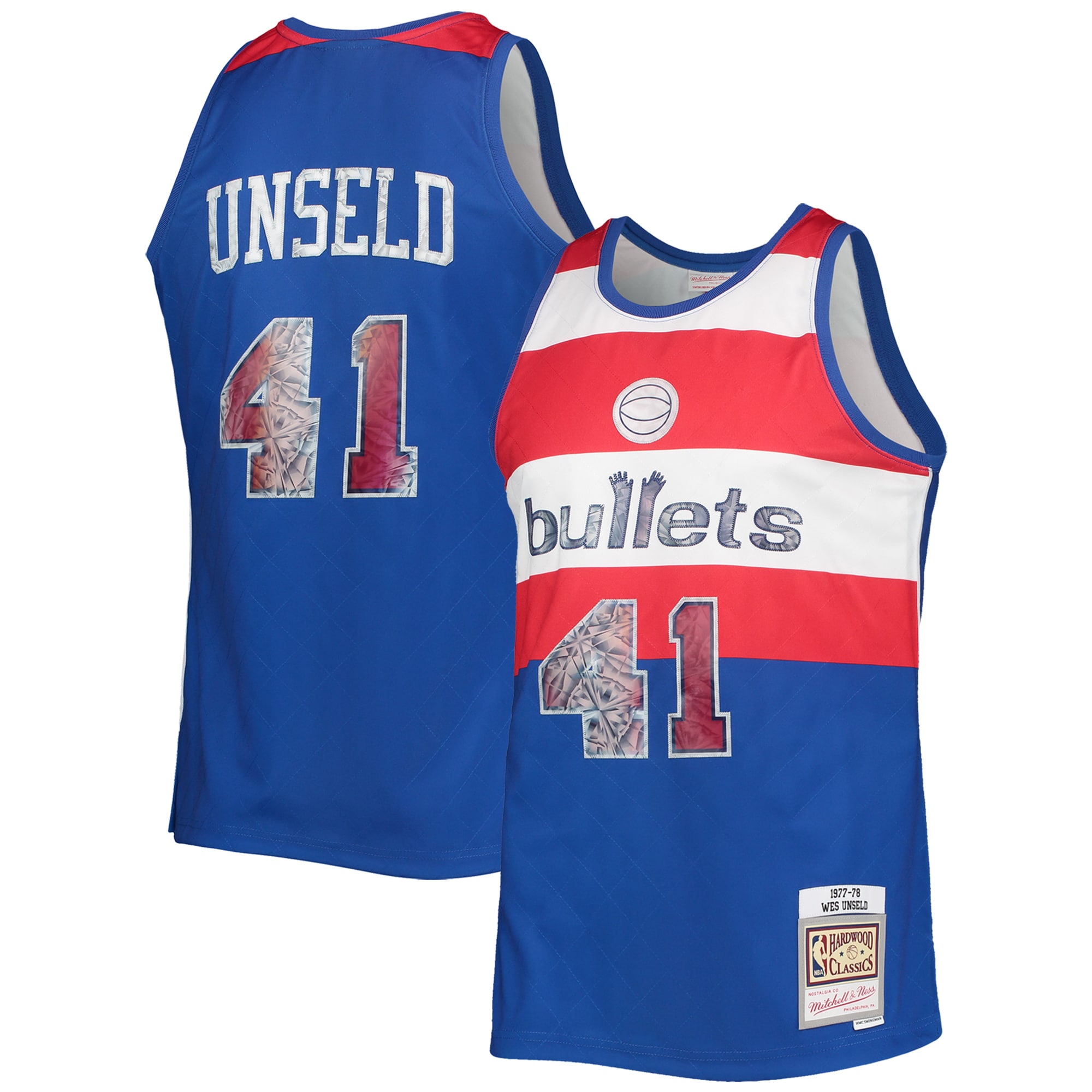 Wes Unseld Washington Bullets Mitchell & Ness 1977-78 Hardwood Classics NBA 75th Anniversary Diamond Swingman Jersey – Blue