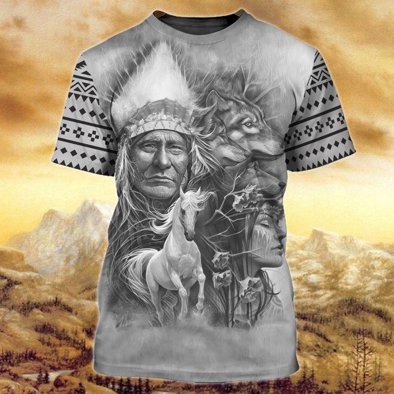 Native People With Animals 3D Tshirt