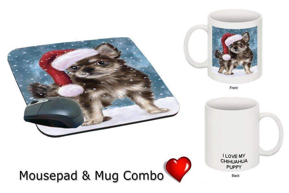 Let It Snow Happy Holidays Chihuahua Puppy Christmas Mug & Mousepad Combo Gift Set Mmcg0817