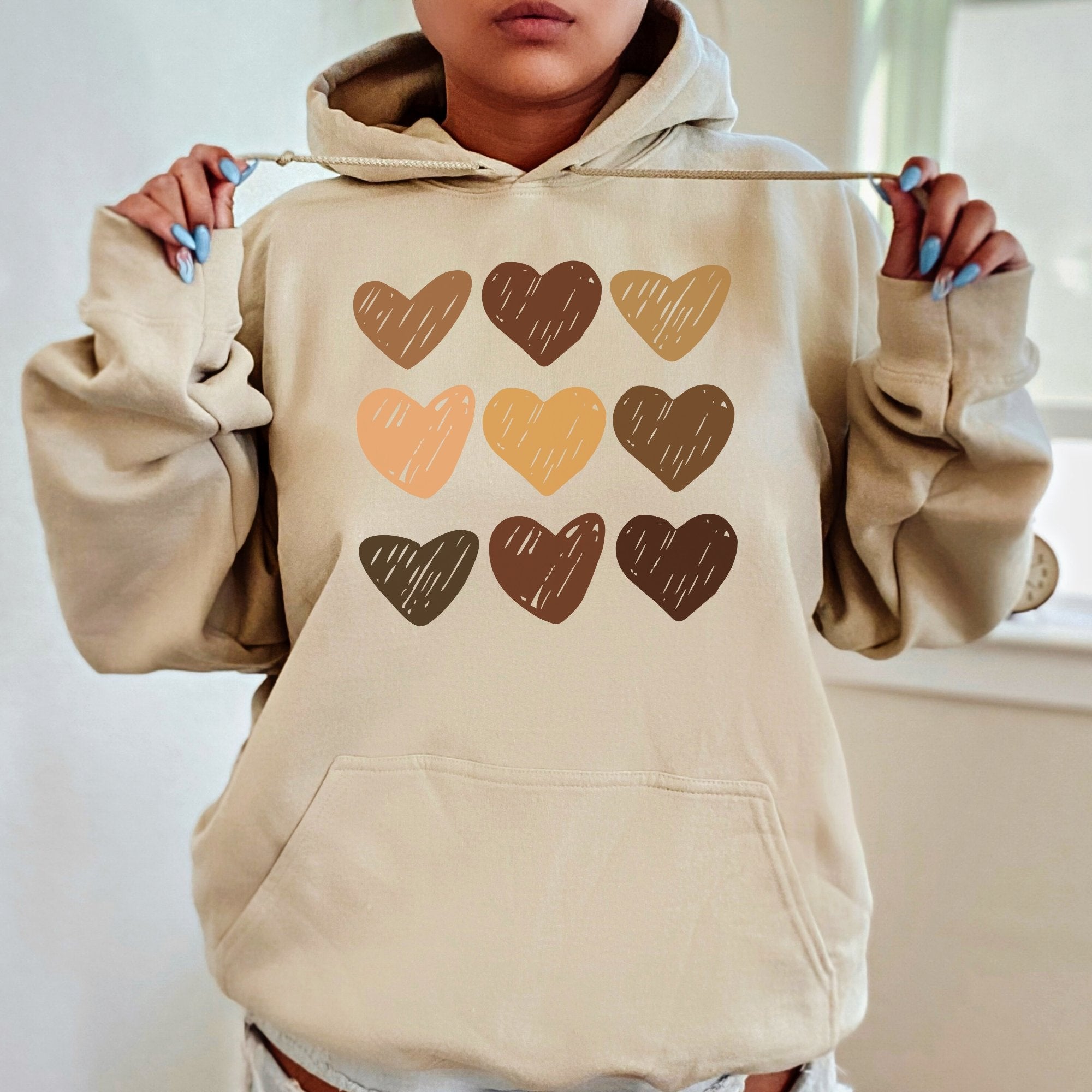 Melanin Hearts Graphic Unisex Hoodie