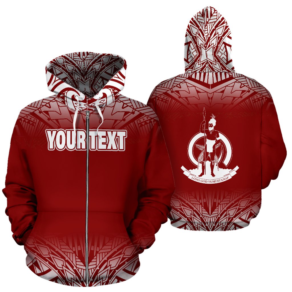 Vanuatu Custom Personalised All Over Zip-Up Hoodie – Fog Red – BN09