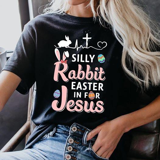 Silly Rabbit Easter Unisex T Shirt | Full Size | Adult | Black | K1048