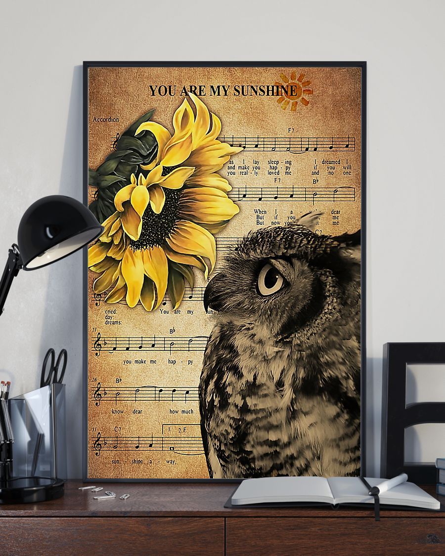 Owl – You Are My Sunshine Vertical Canvas And Poster | Wall Decor Visual Art