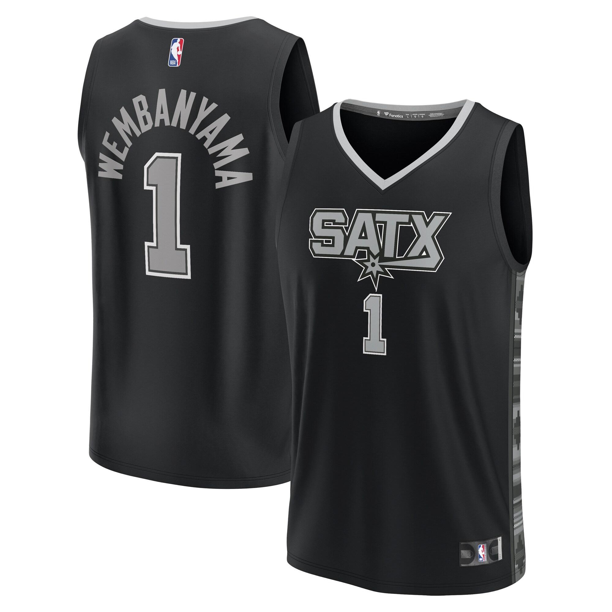 Victor Wembanyama San Antonio Spurs Branded Youth Fast Break Player Jersey – Statement Edition – Black