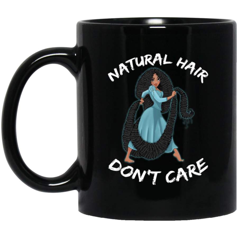 African American Coffee Mug Natural Hair Dont Care Cute Black Girl 11oz – 15oz Black Mug