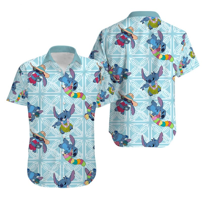 Lilo Stich Summer Hawaii Graphic Print Short Sleeve Hawaii Casual Shirt V Ha167