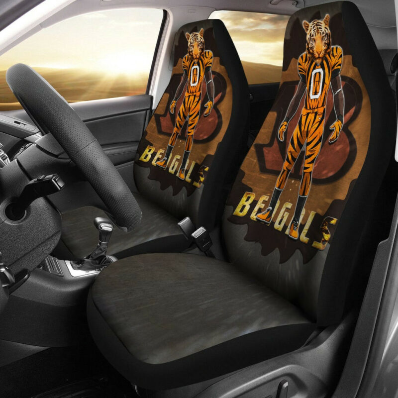 Cincinnati Bengals American Football Bengals Player Wearing Tiger Suit Bengal Head Car Seat Covers