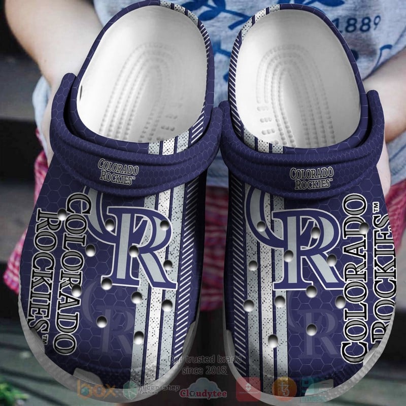 Colorado Rockies Blue Red Crocs Crocband Shoes