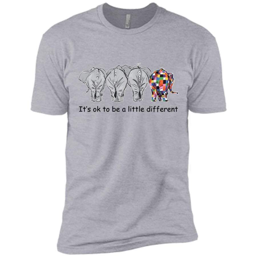 It’s Ok To Be A Little Different, Funny Elephant Design – Canvas Unisex USA Shirt