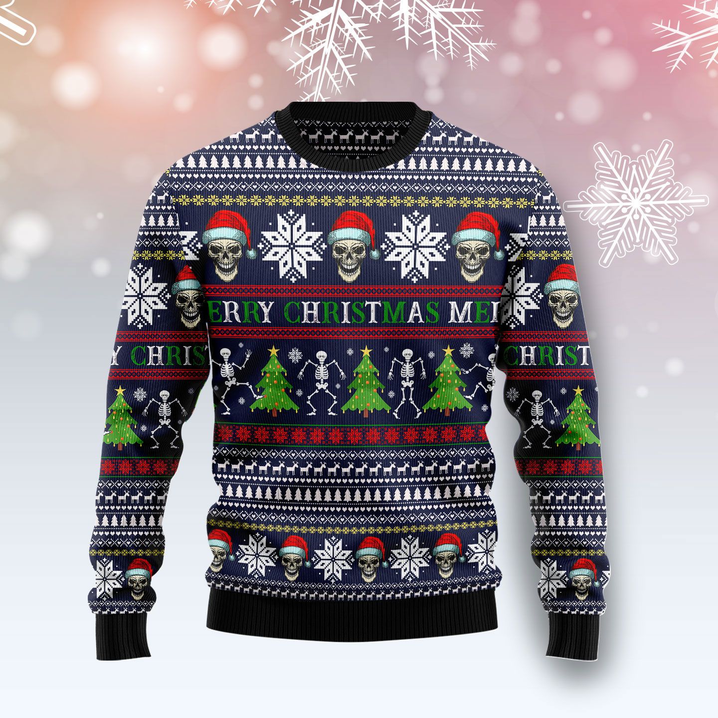 Skull Christmas Ugly Christmas Sweater | For Men & Women | Adult | Us4377