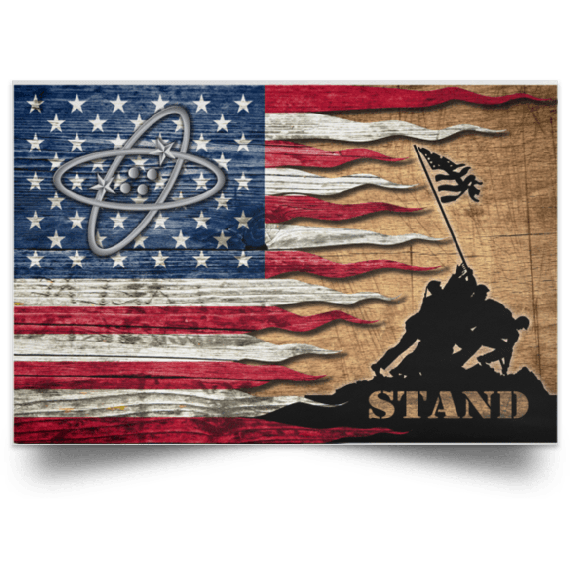 US Coast Guard Electronics Technician ET Logo Stand For The Flag Satin Landscape Poster