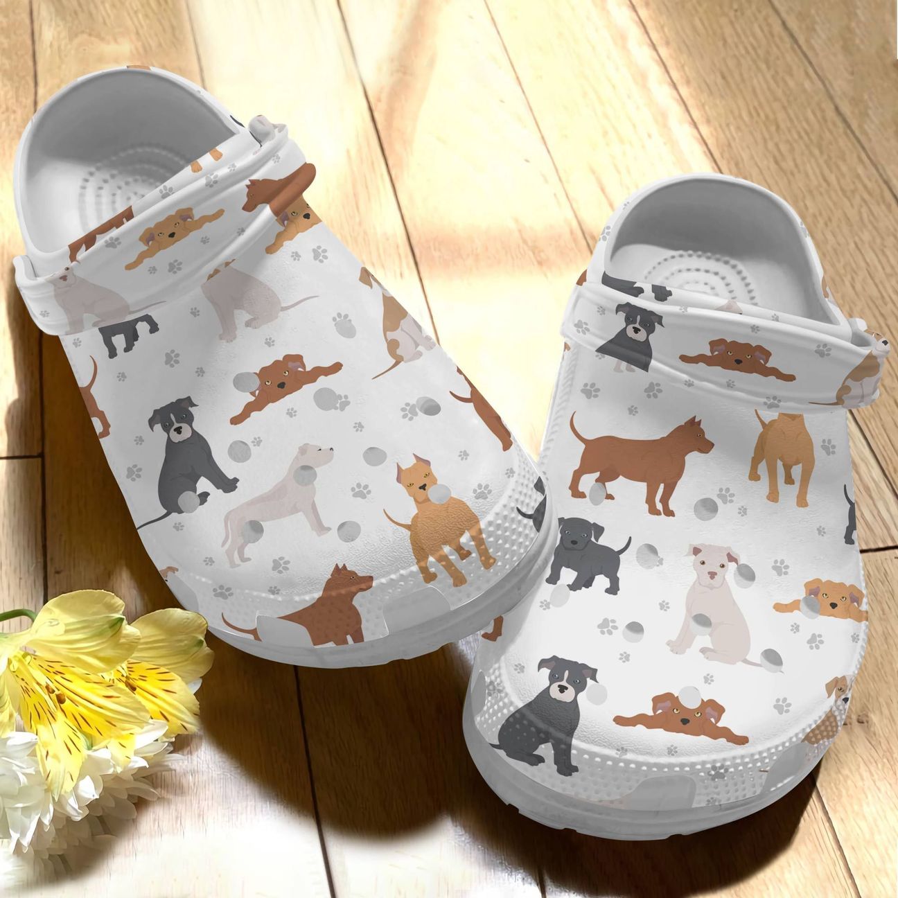 Dog Personalize Clog, Custom Name, Text, Fashion Style For Women, Men, Kid, Print 3D Pitbull V4