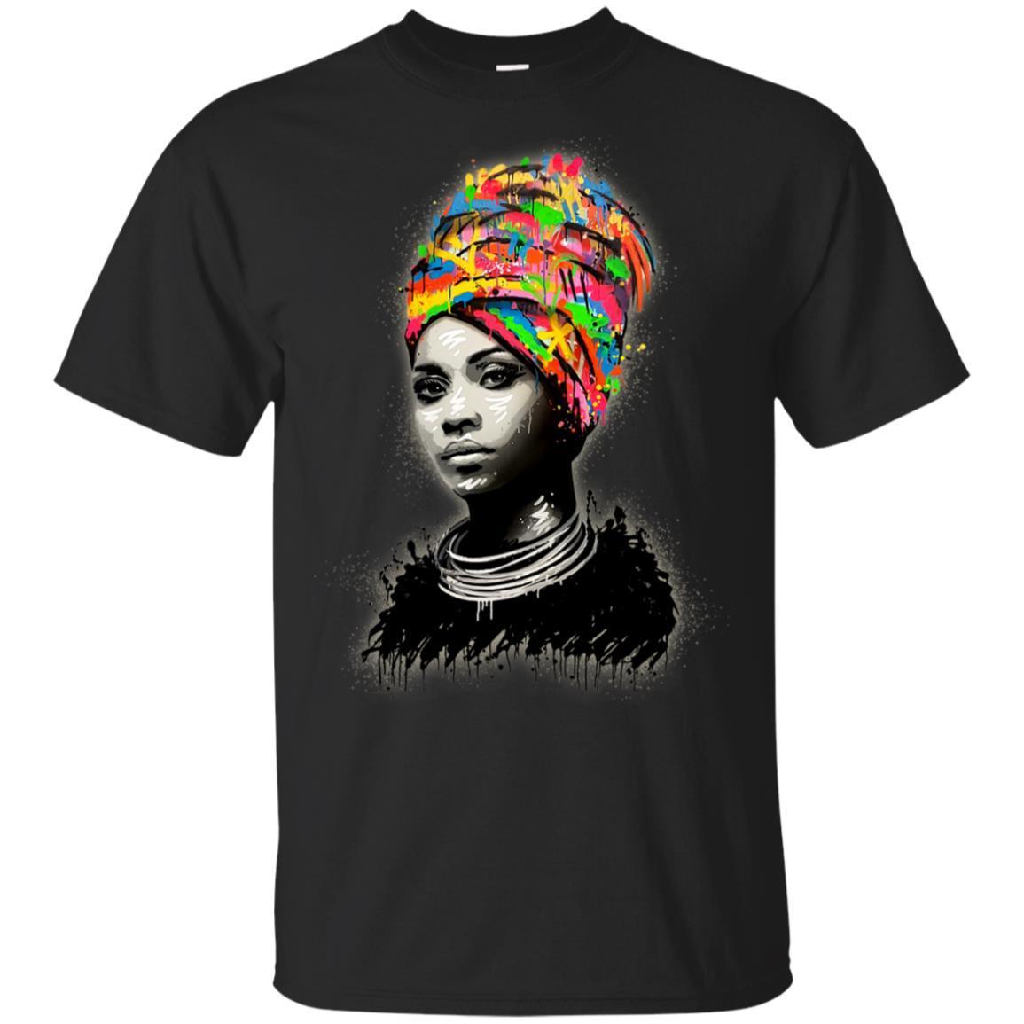 Black Queen Melanin Girl Rock African American T-Shirt For Afro Women