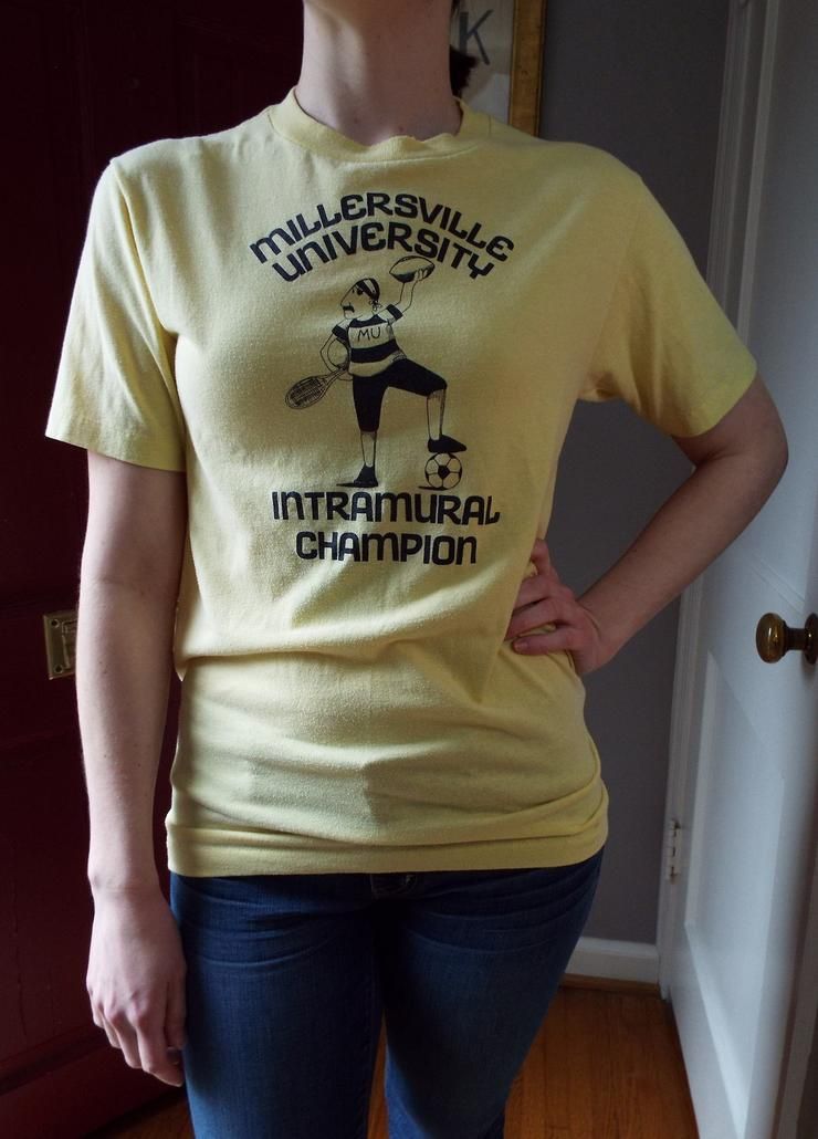 Vintage Yellow Millersville University Shirt