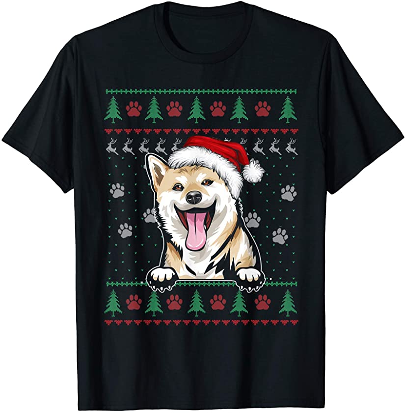 Shiba Inu Christmas Ugly Sweater Funny Dog Lover Xmas Gift T-Shirt