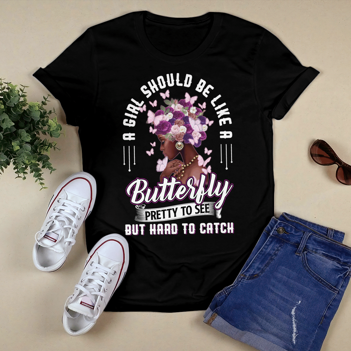 Shirt For Girl Black Girl Shirt A Girl Should Be Like A Butterfly Shirts