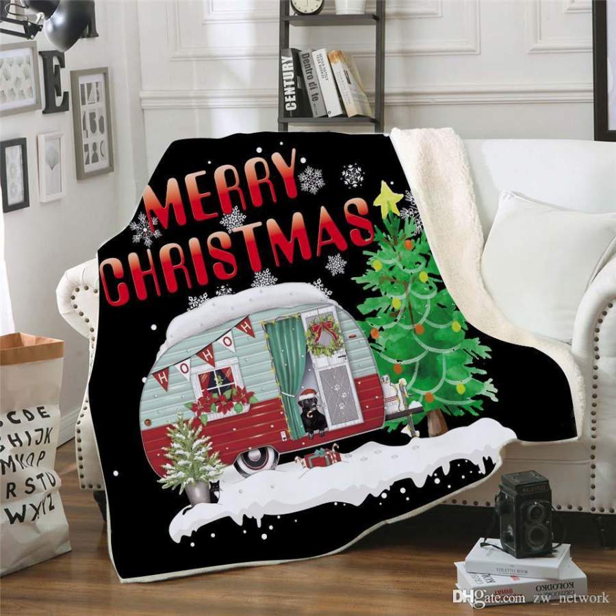 Xmas Blanket, Merry Christmas Blanket – Anniversary Birthday Christmas Housewarming Gift Home Decor