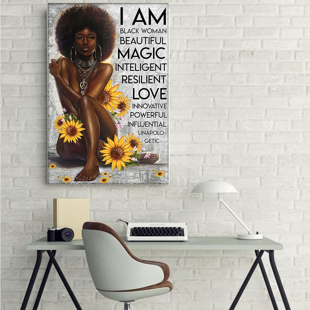 African Best Canvas Prints Trendy Afro Art Print Poster Art Print Black Girl Pride Afro Man Attractive Canvas Home Decoration