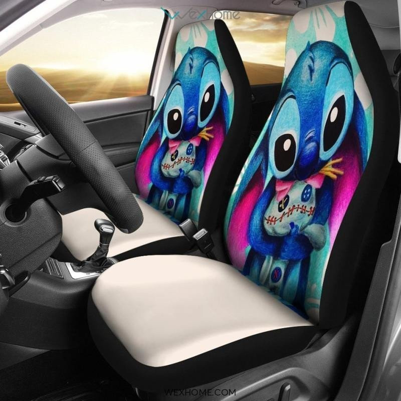 Stitch Hug Doll – Seat Covers With Leather Pattern Print Will Get 2 Pcs