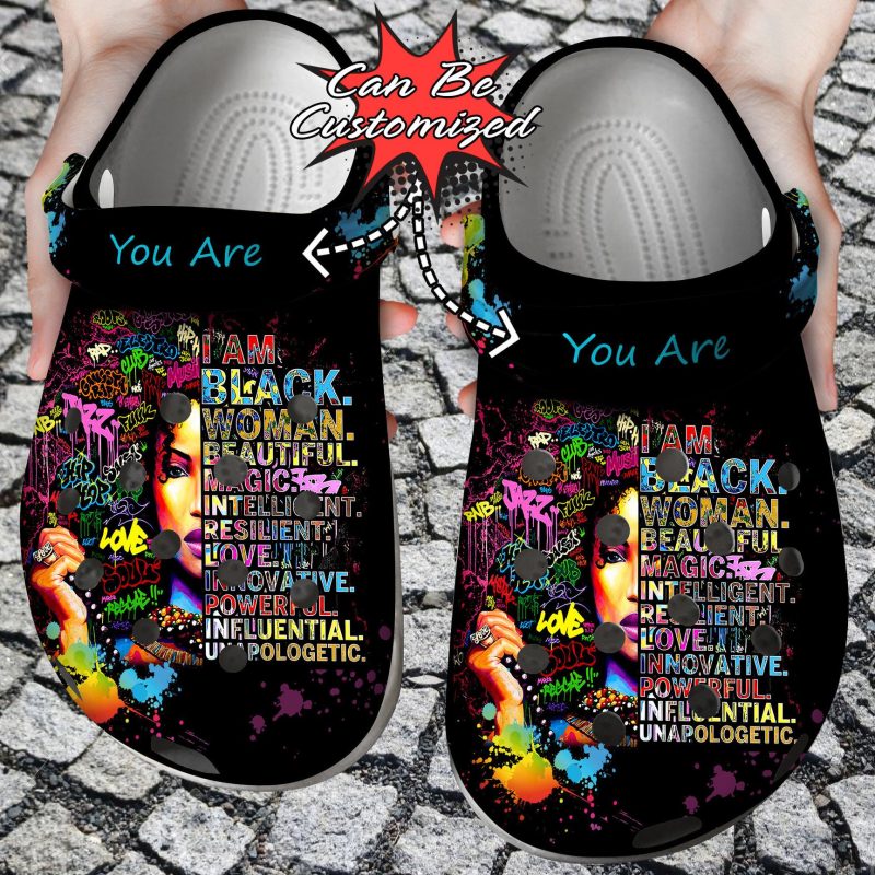 Black Girl Colorful clog Shoes Custom